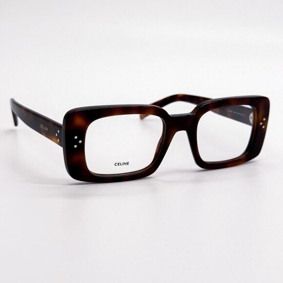 NEW CL50163I 053, SQUARE HAVANA BROWN WOMEN EYEGLASSES CELINE - Picture 1 of 10